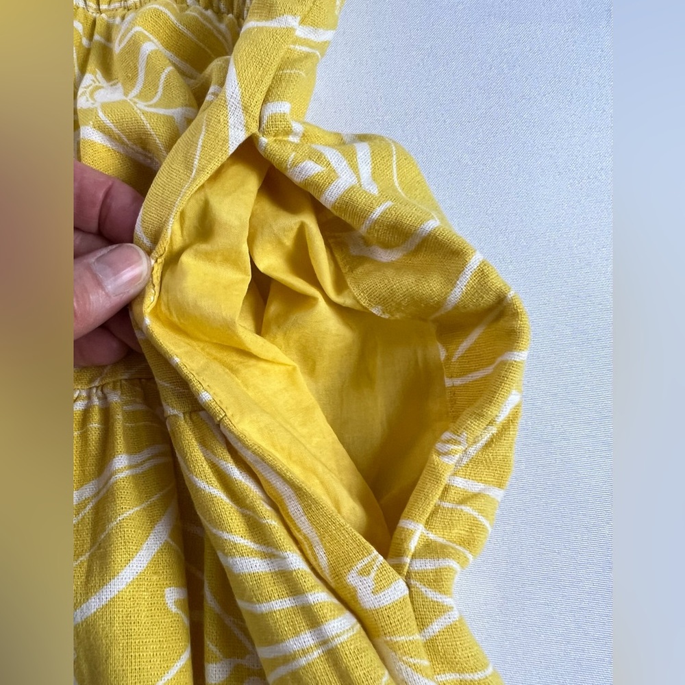 Universal Thread Floral Yellow & White Linen Rayon Blend Button Skirt. - Picture 7 of 12